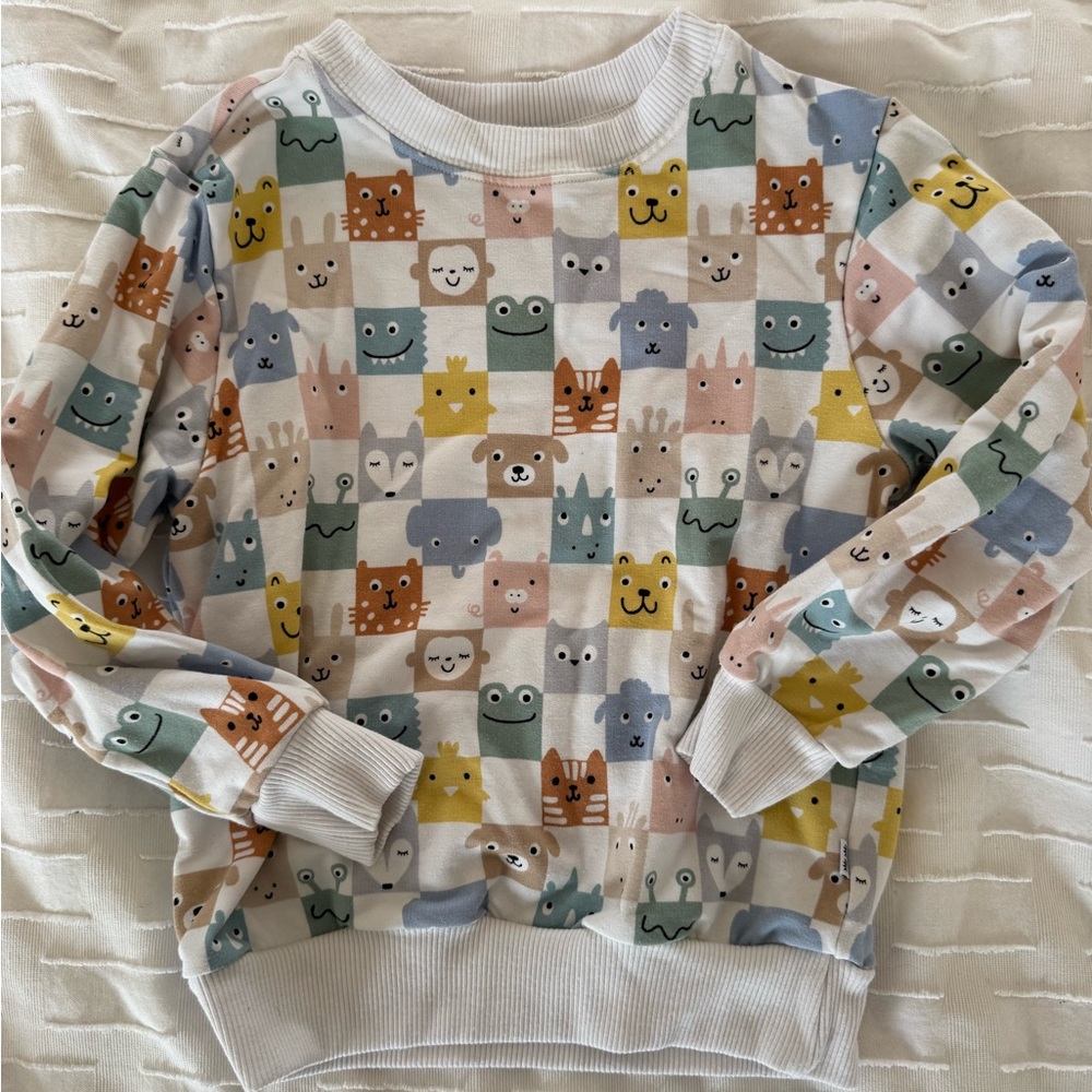 Colorful Little Sleepies Check Mates Animal Print Crewneck Sweatshirt - 2T